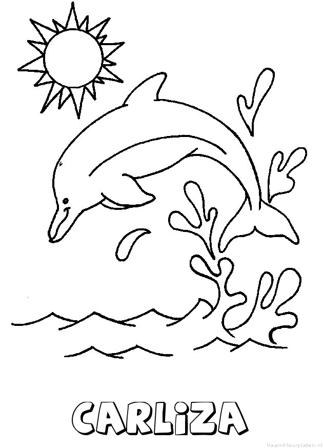 Carliza dolfijn kleurplaat