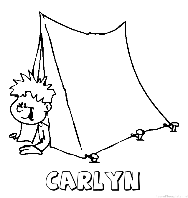 Carlyn kamperen kleurplaat
