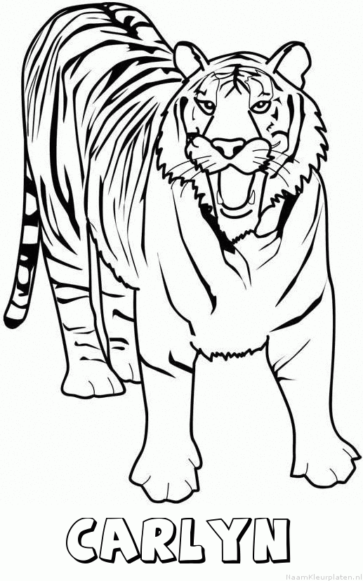 Carlyn tijger 2 kleurplaat