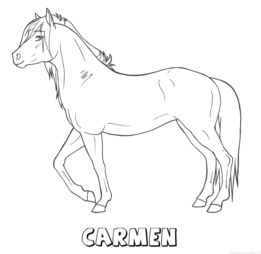 Carmen paard kleurplaat
