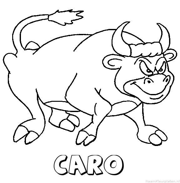Caro stier kleurplaat