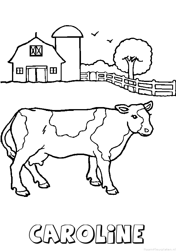 Caroline koe kleurplaat