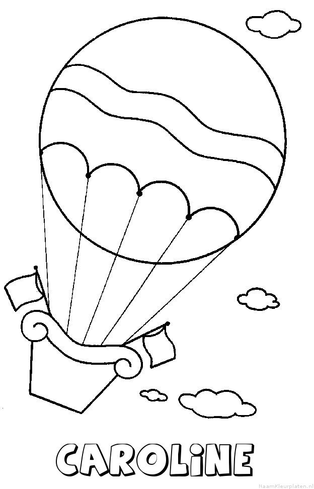 Caroline luchtballon kleurplaat