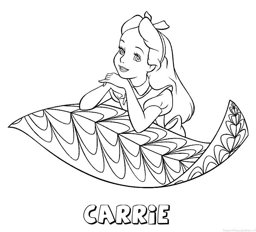Carrie alice in wonderland kleurplaat