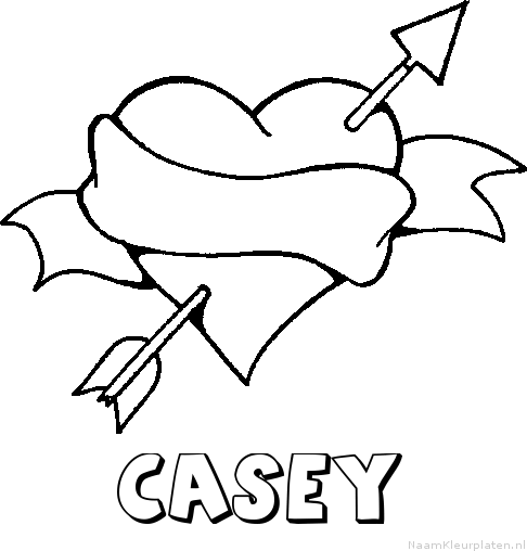 Casey liefde kleurplaat