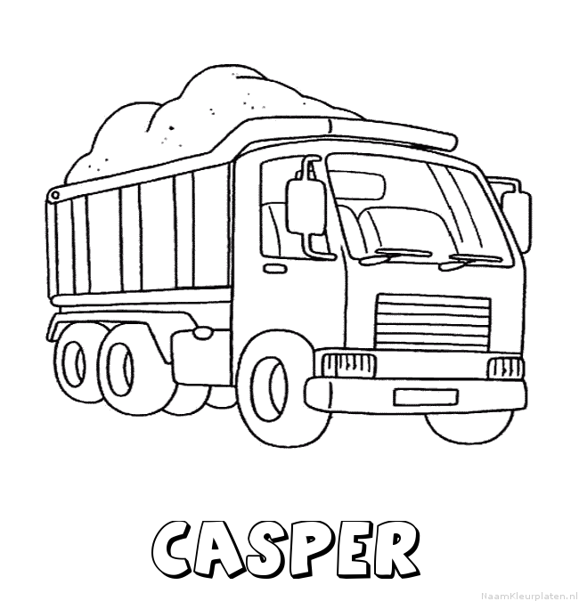 Casper vrachtwagen kleurplaat