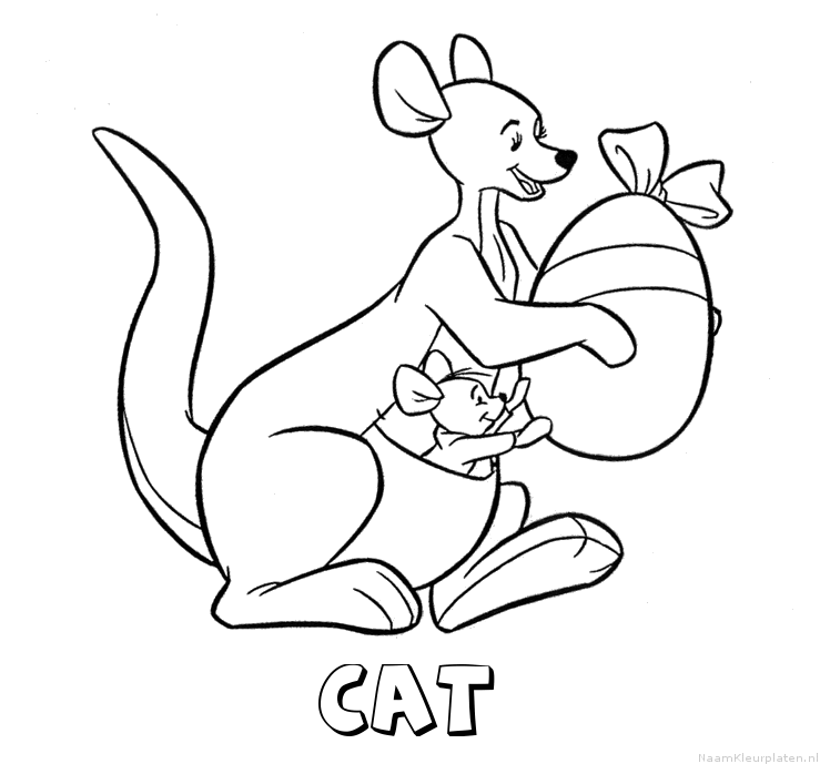 Cat kangoeroe kleurplaat