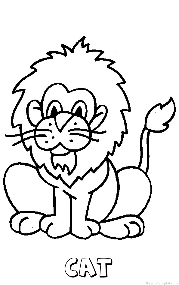 Cat leeuw kleurplaat