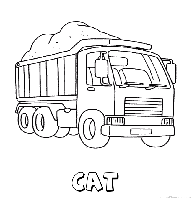 Cat vrachtwagen kleurplaat