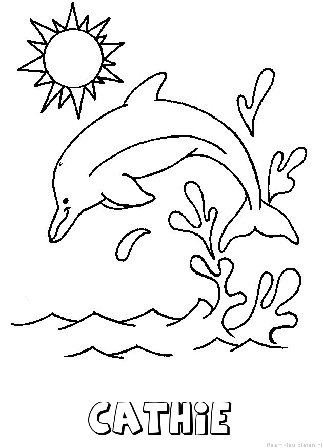 Cathie dolfijn kleurplaat