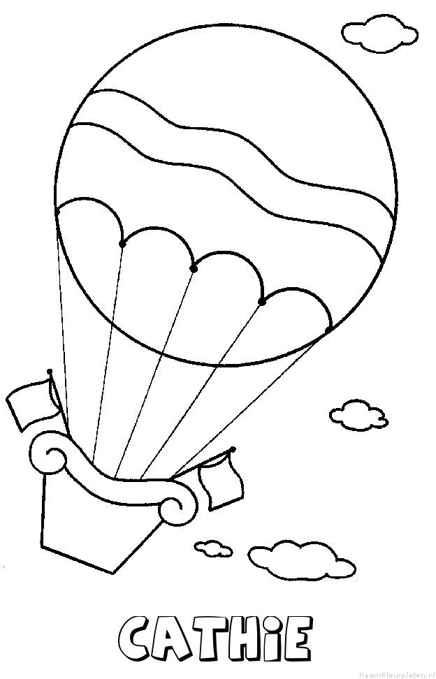 Cathie luchtballon kleurplaat