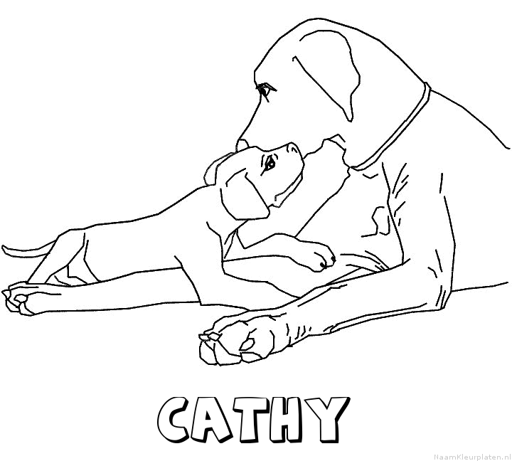 Cathy hond puppy kleurplaat