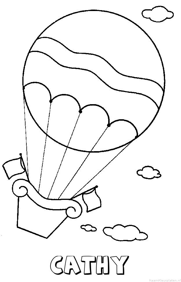Cathy luchtballon kleurplaat