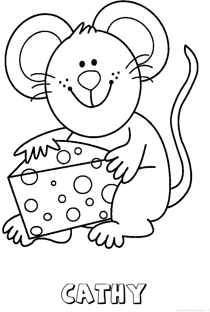 Cathy muis kaas kleurplaat