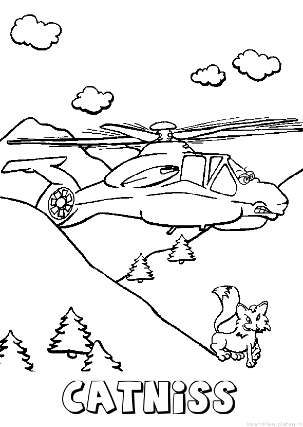 Catniss helikopter kleurplaat