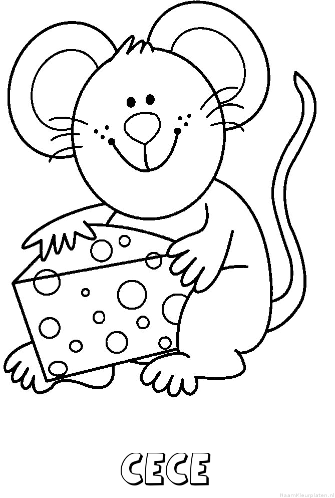 Cece muis kaas kleurplaat