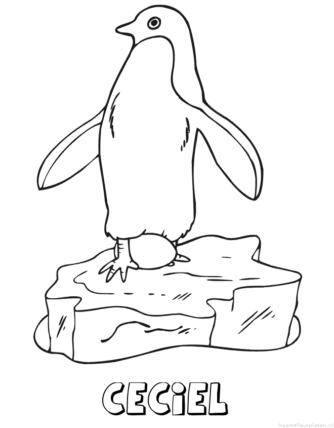 Ceciel pinguin kleurplaat