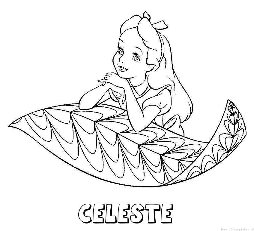 Celeste alice in wonderland kleurplaat