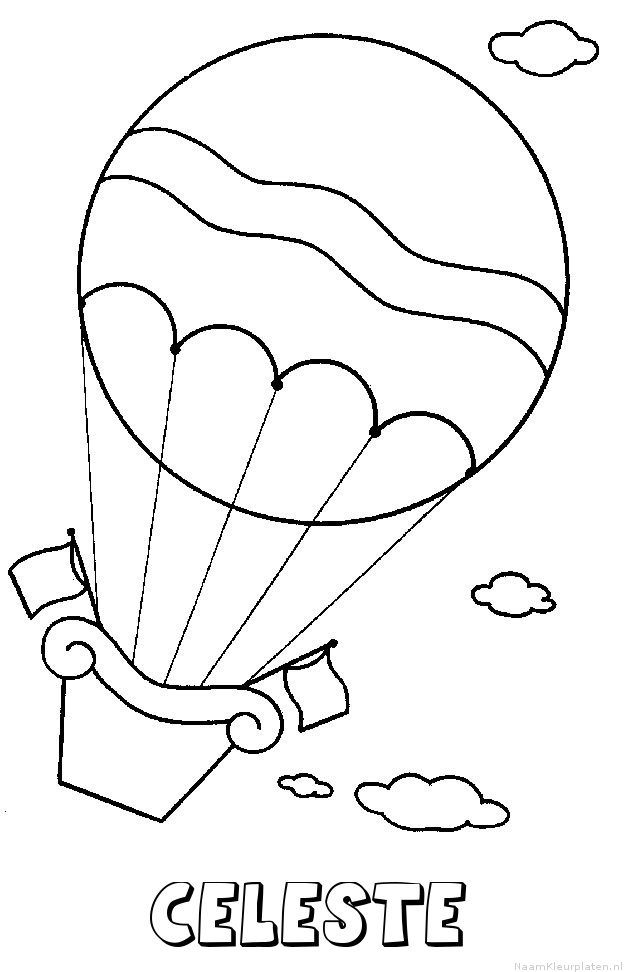 Celeste luchtballon kleurplaat