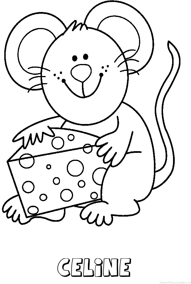Celine muis kaas kleurplaat