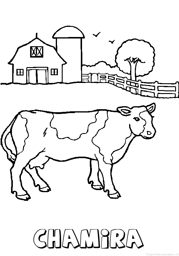 Chamira koe kleurplaat