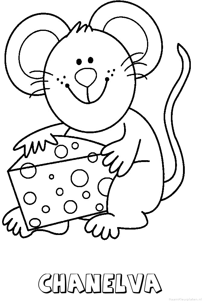 Chanelva muis kaas kleurplaat