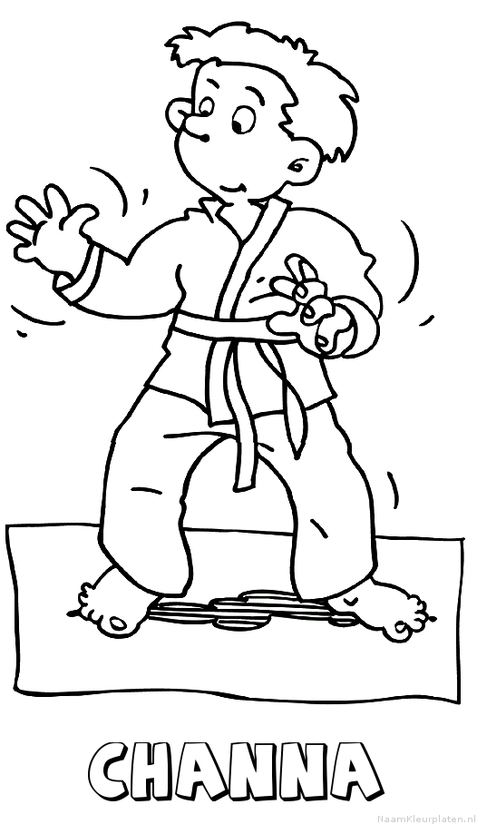Channa judo kleurplaat