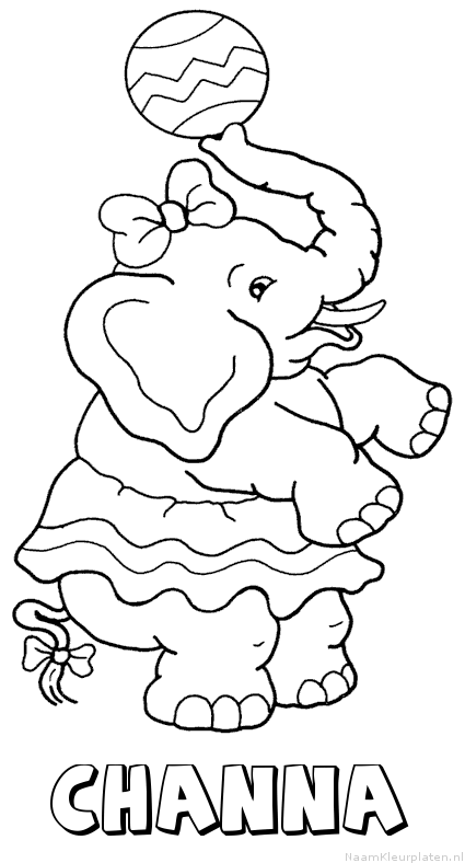 Channa olifant kleurplaat