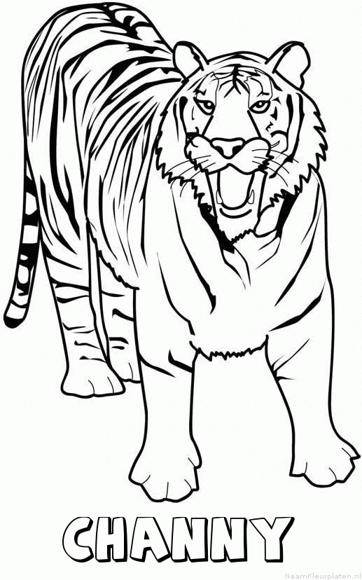 Channy tijger 2 kleurplaat