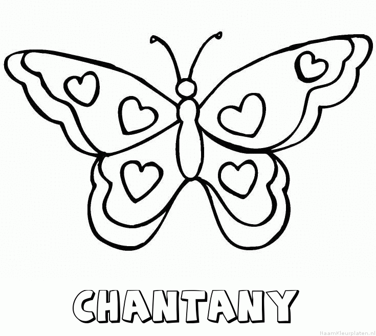 Chantany vlinder hartjes kleurplaat