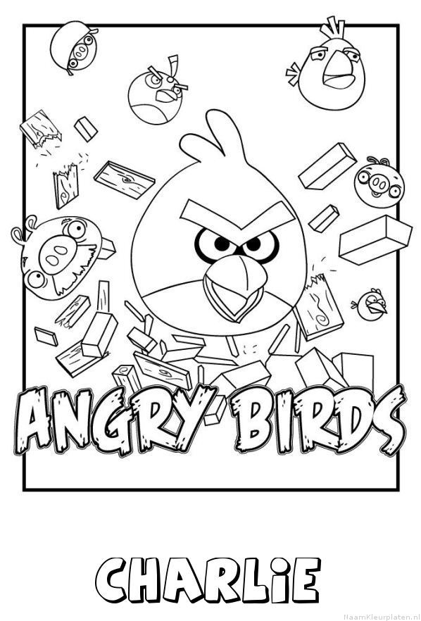Charlie angry birds kleurplaat