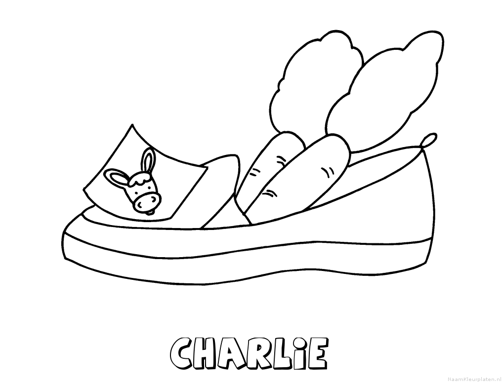 Charlie schoen zetten kleurplaat