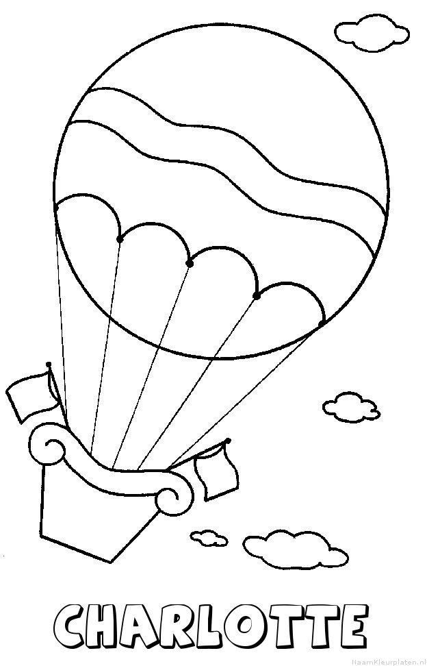 Charlotte luchtballon kleurplaat