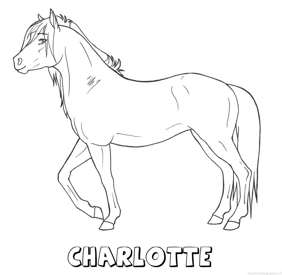 Charlotte paard kleurplaat