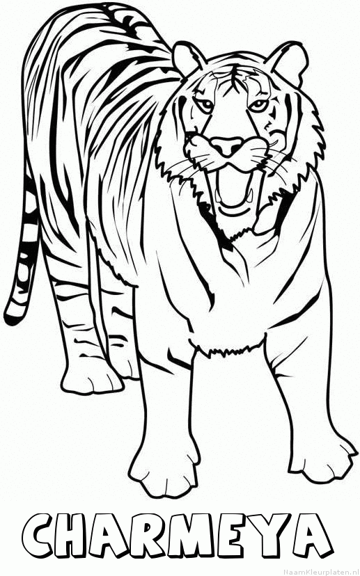Charmeya tijger 2 kleurplaat