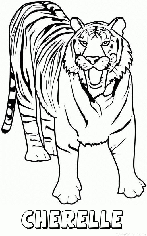 Cherelle tijger 2 kleurplaat