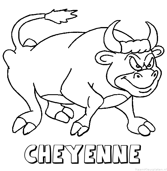 Cheyenne stier kleurplaat