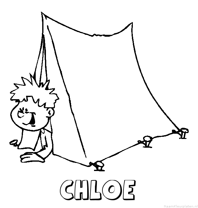 Chloe kamperen kleurplaat