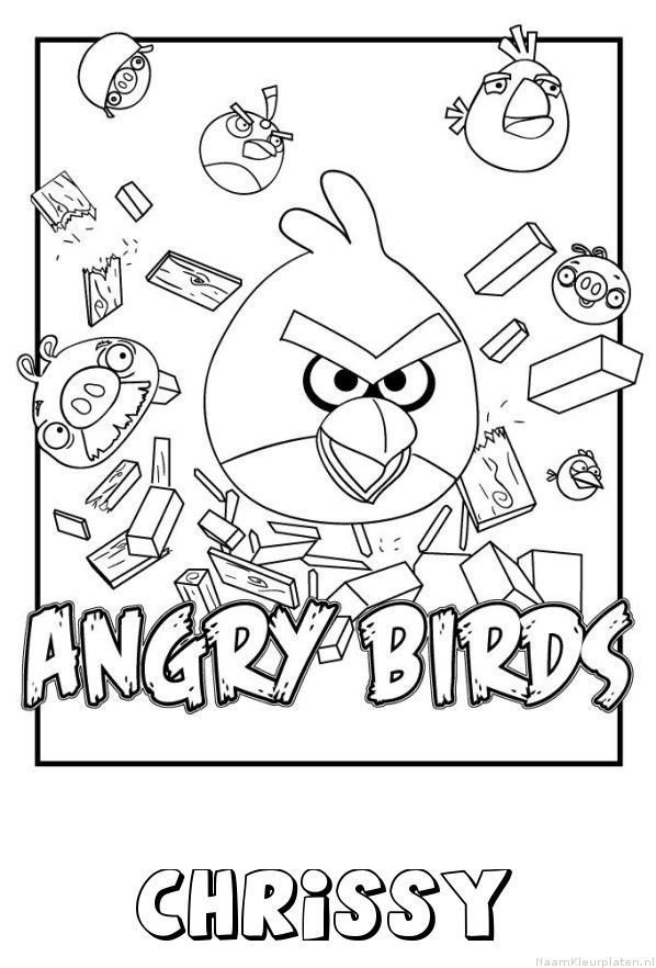 Chrissy angry birds kleurplaat