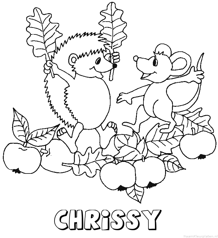 Chrissy egel kleurplaat