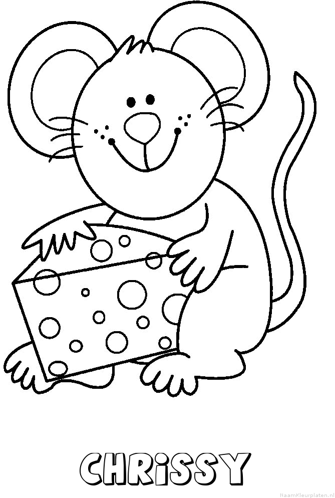 Chrissy muis kaas kleurplaat