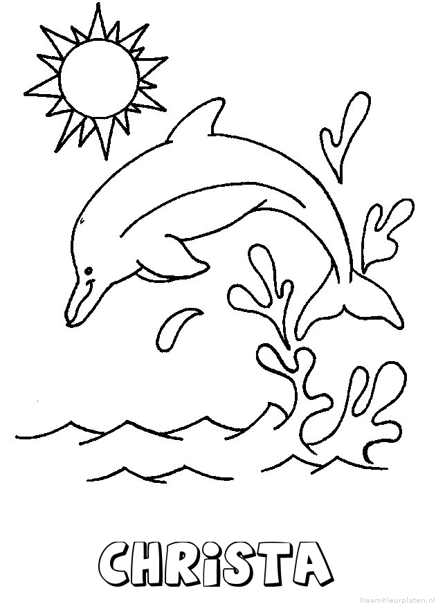 Christa dolfijn kleurplaat