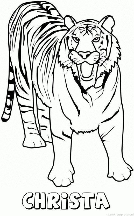 Christa tijger 2 kleurplaat