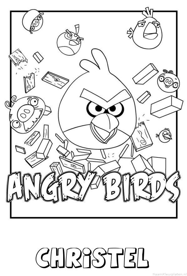 Christel angry birds kleurplaat