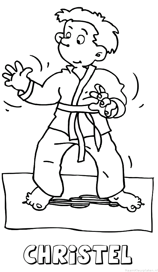 Christel judo kleurplaat