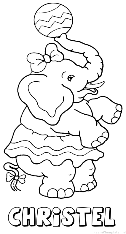 Christel olifant kleurplaat