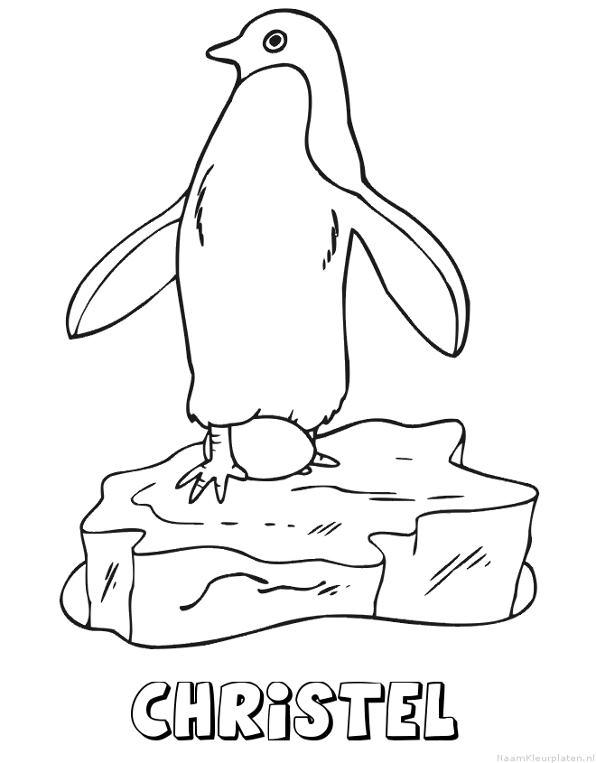 Christel pinguin kleurplaat