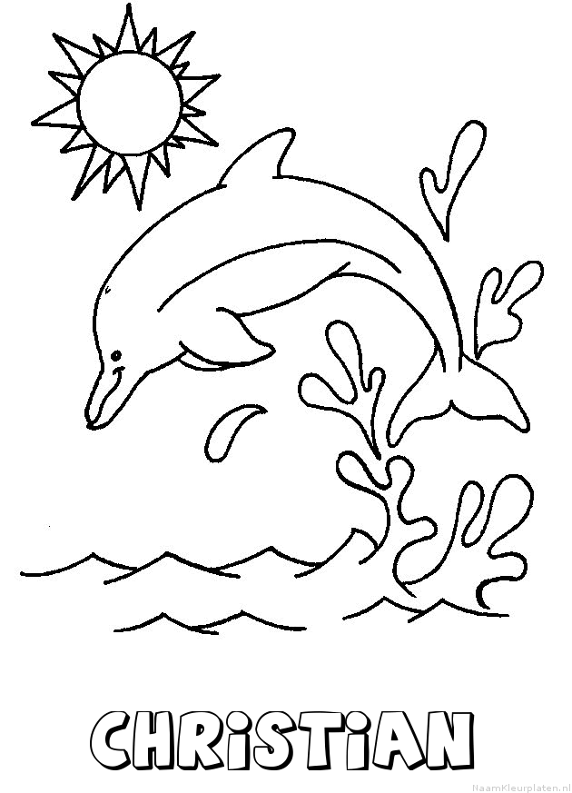 Christian dolfijn kleurplaat