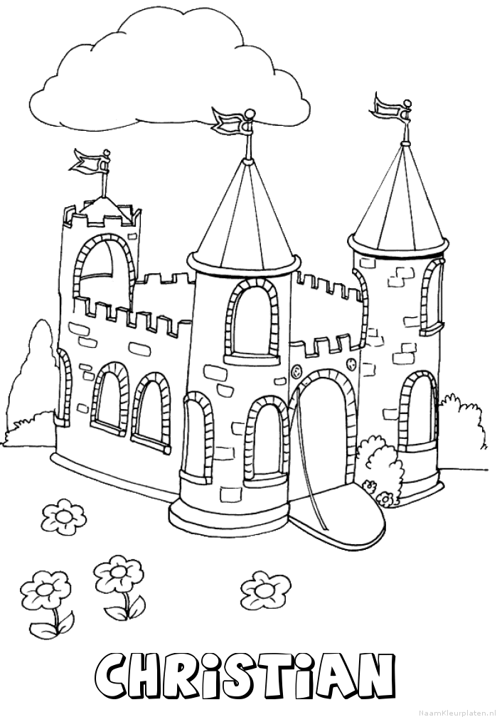 Christian kasteel kleurplaat