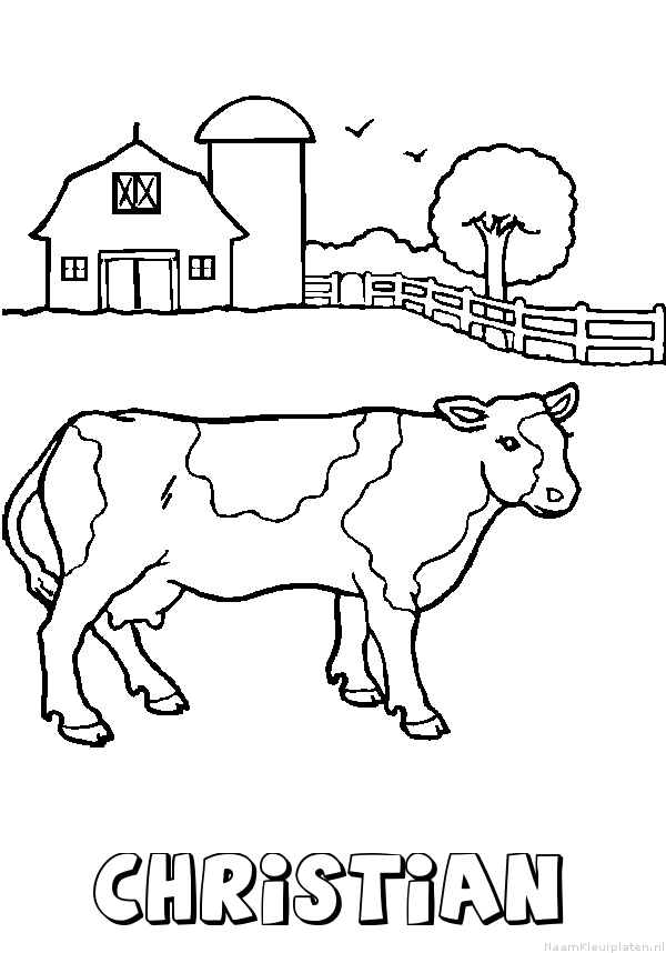 Christian koe kleurplaat